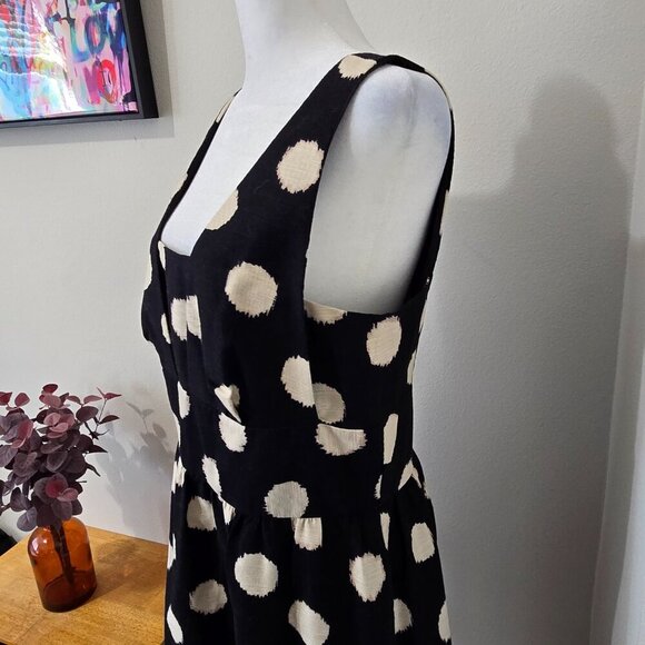 Ann Taylor LOFT Polka Dot Dress Black White Size 10 Work Cocktail - Picture 4 of 12